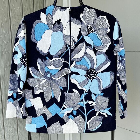 Vintage 70s Zio Luigi for Fairfield Blouse M | Psychedelic Floral Print Top - Picture 3 of 9